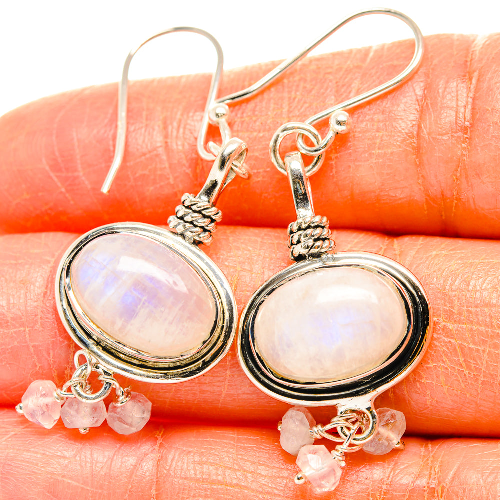 Rainbow Moonstone Earrings handcrafted by Ana Silver Co - EARR427000
