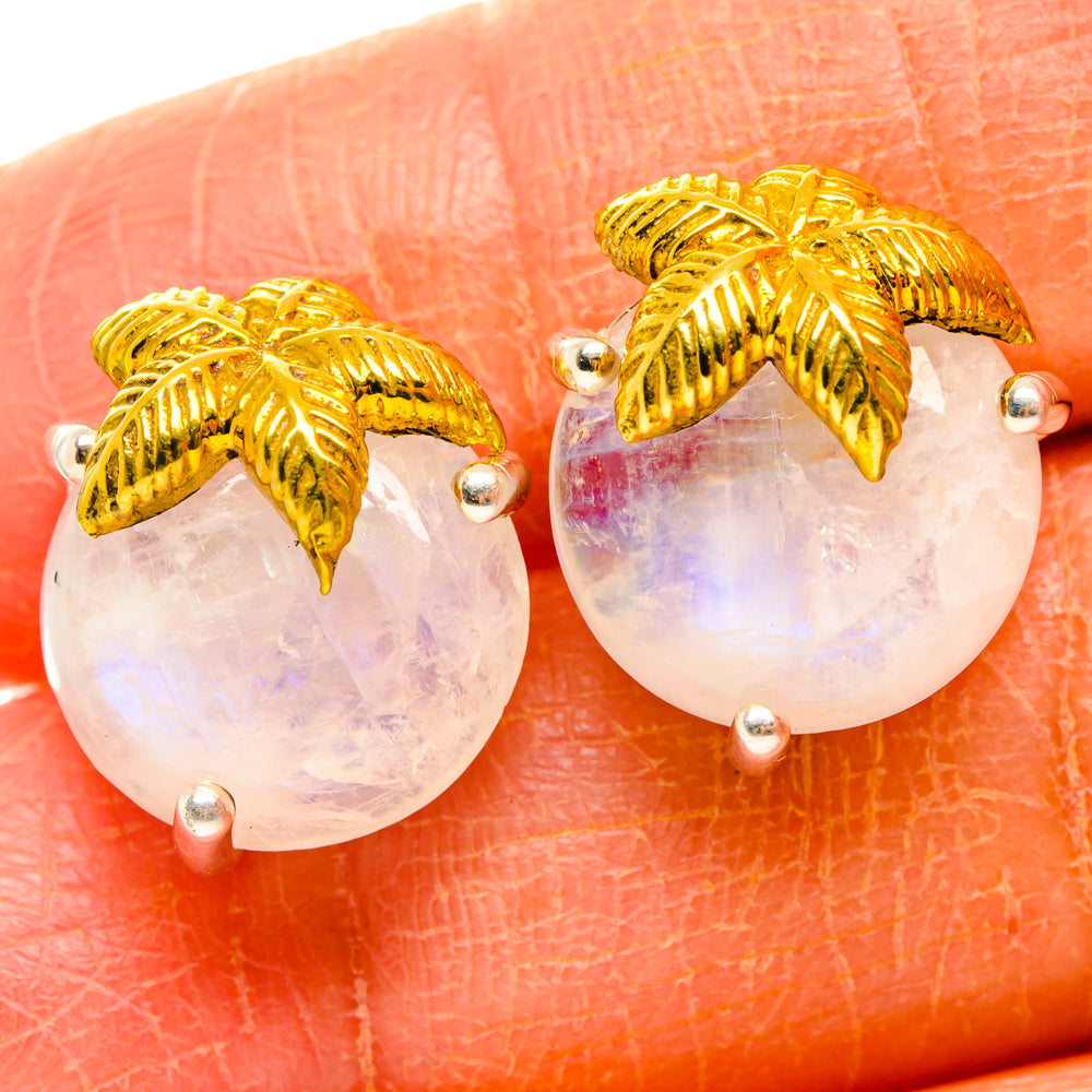 Rainbow Moonstone Earrings handcrafted by Ana Silver Co - EARR427008