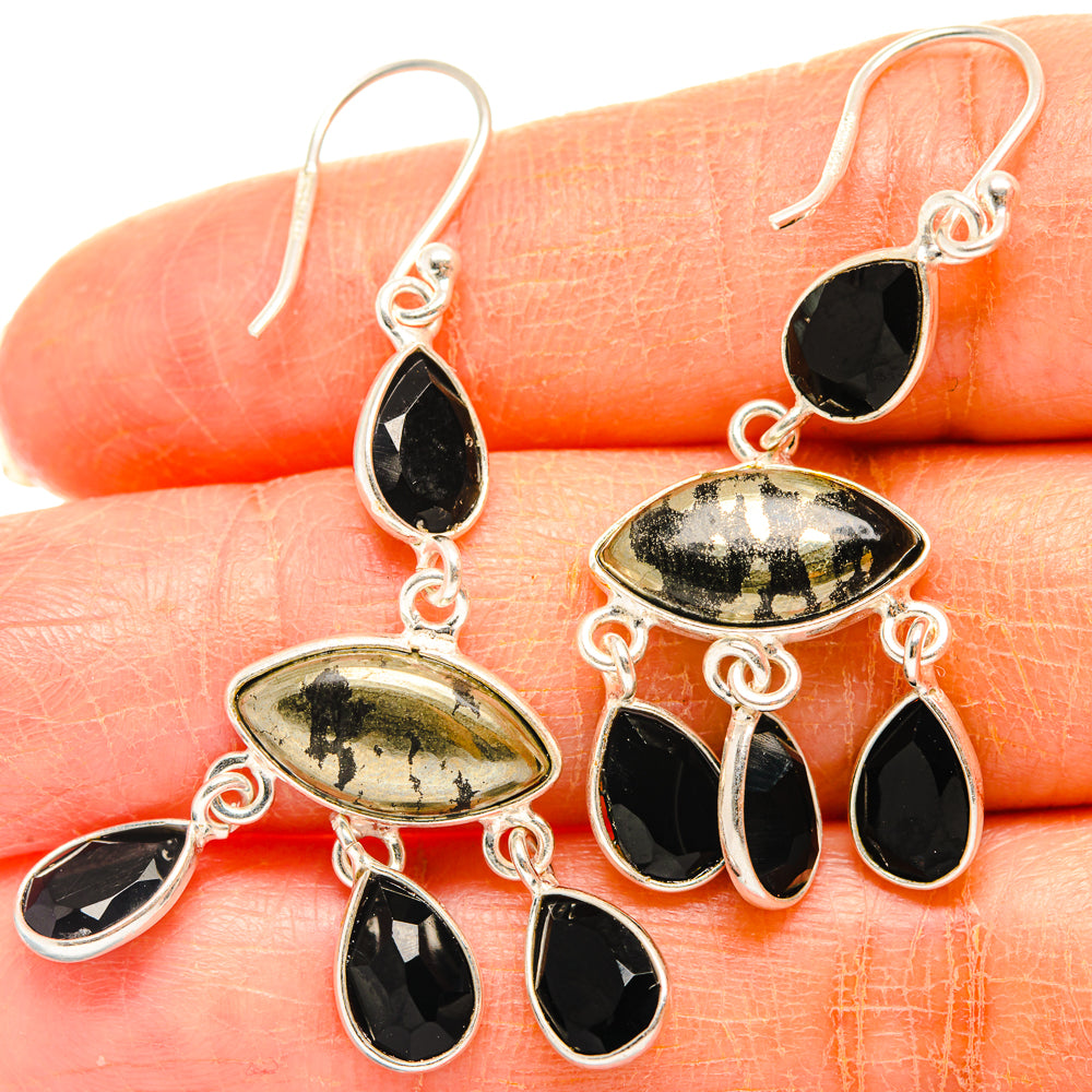 Black Onyx Earrings handcrafted by Ana Silver Co - EARR427009