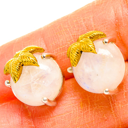Rainbow Moonstone Earrings handcrafted by Ana Silver Co - EARR427013