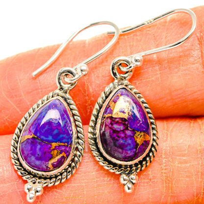Purple Copper Composite Turquoise Earrings handcrafted by Ana Silver Co - EARR427015
