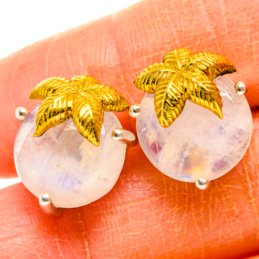 Rainbow Moonstone Earrings handcrafted by Ana Silver Co - EARR427016