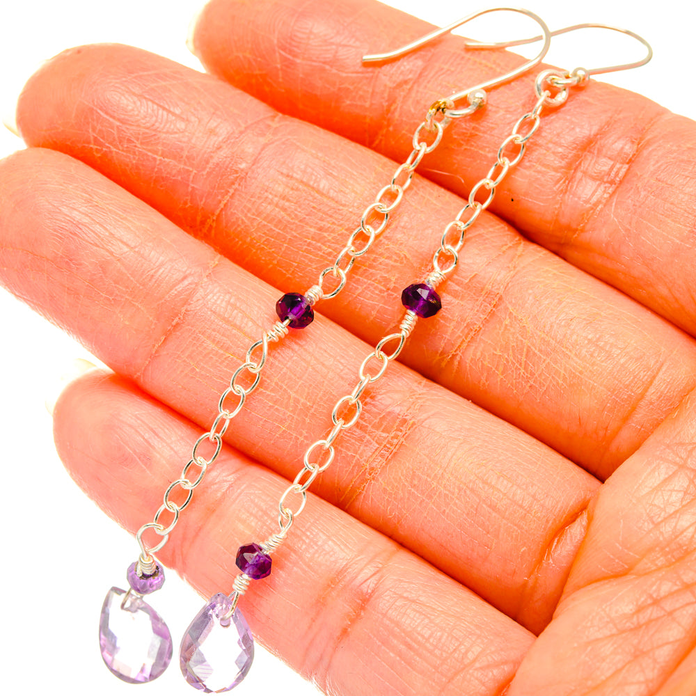 Amethyst Earrings handcrafted by Ana Silver Co - EARR427029