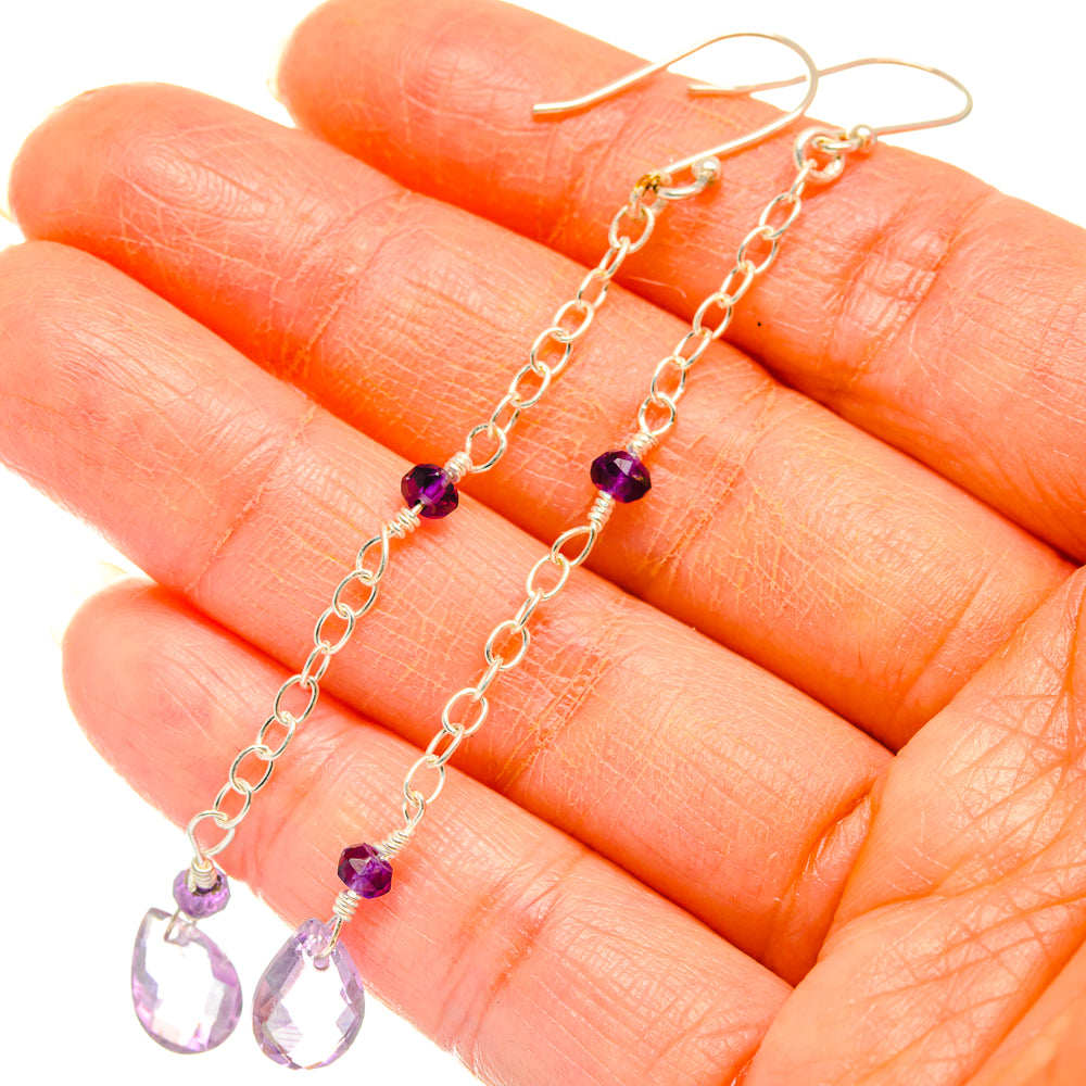 Amethyst Earrings handcrafted by Ana Silver Co - EARR427030