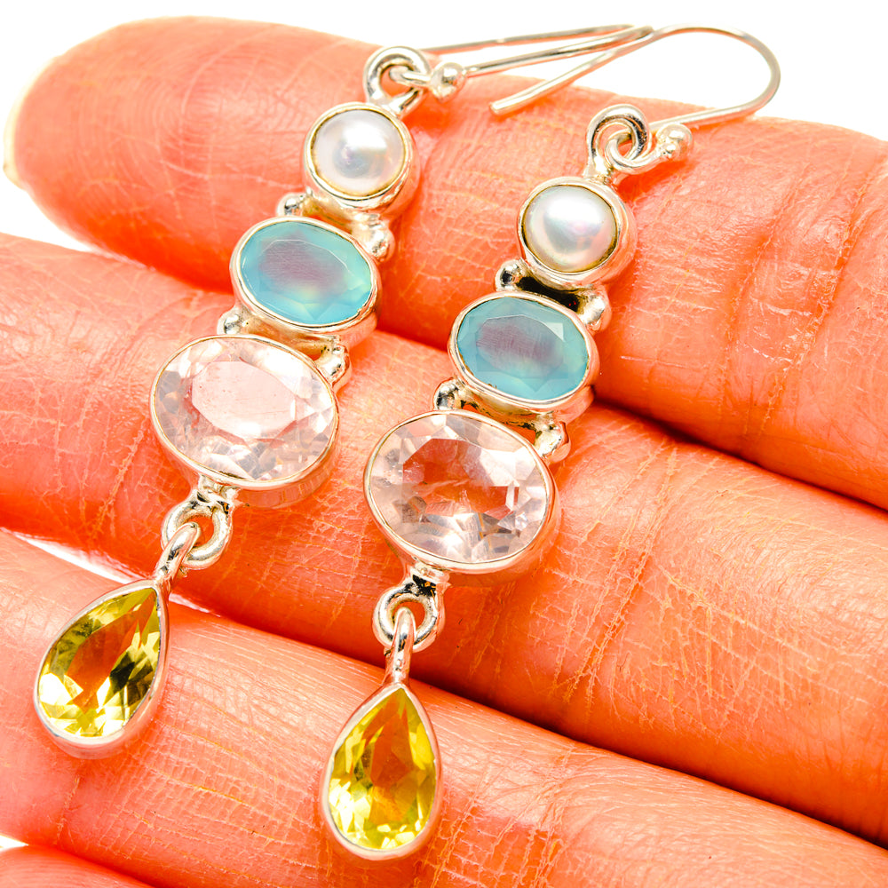 Rose Quartz Earrings handcrafted by Ana Silver Co - EARR427036