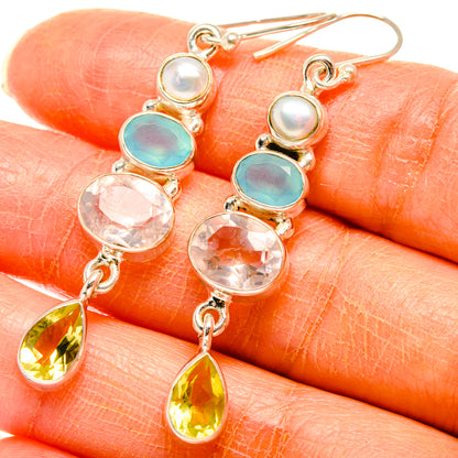 Rose Quartz Earrings handcrafted by Ana Silver Co - EARR427036