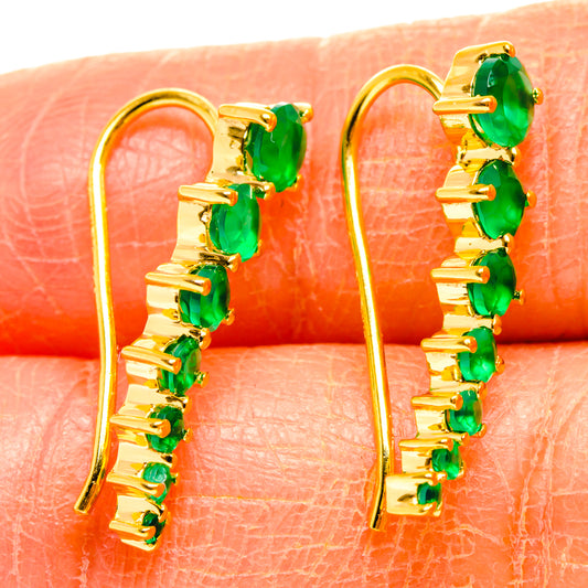 Green Onyx Earrings handcrafted by Ana Silver Co - EARR427042