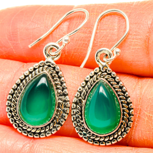 Green Onyx Earrings handcrafted by Ana Silver Co - EARR427048