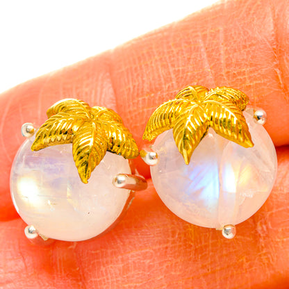Rainbow Moonstone Earrings handcrafted by Ana Silver Co - EARR427072