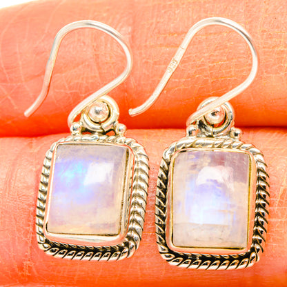 Rainbow Moonstone Earrings handcrafted by Ana Silver Co - EARR427083