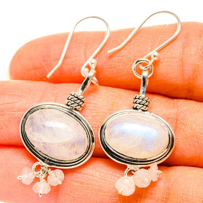 Rainbow Moonstone Earrings handcrafted by Ana Silver Co - EARR427095