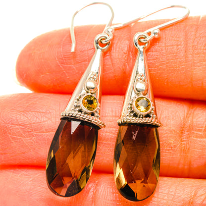 Smoky Quartz Earrings handcrafted by Ana Silver Co - EARR427106