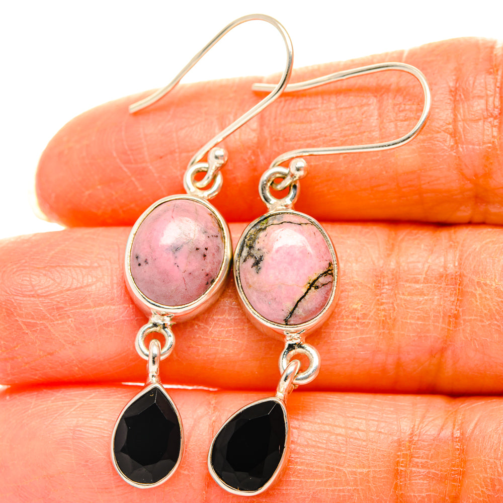 Rhodonite Earrings handcrafted by Ana Silver Co - EARR427108