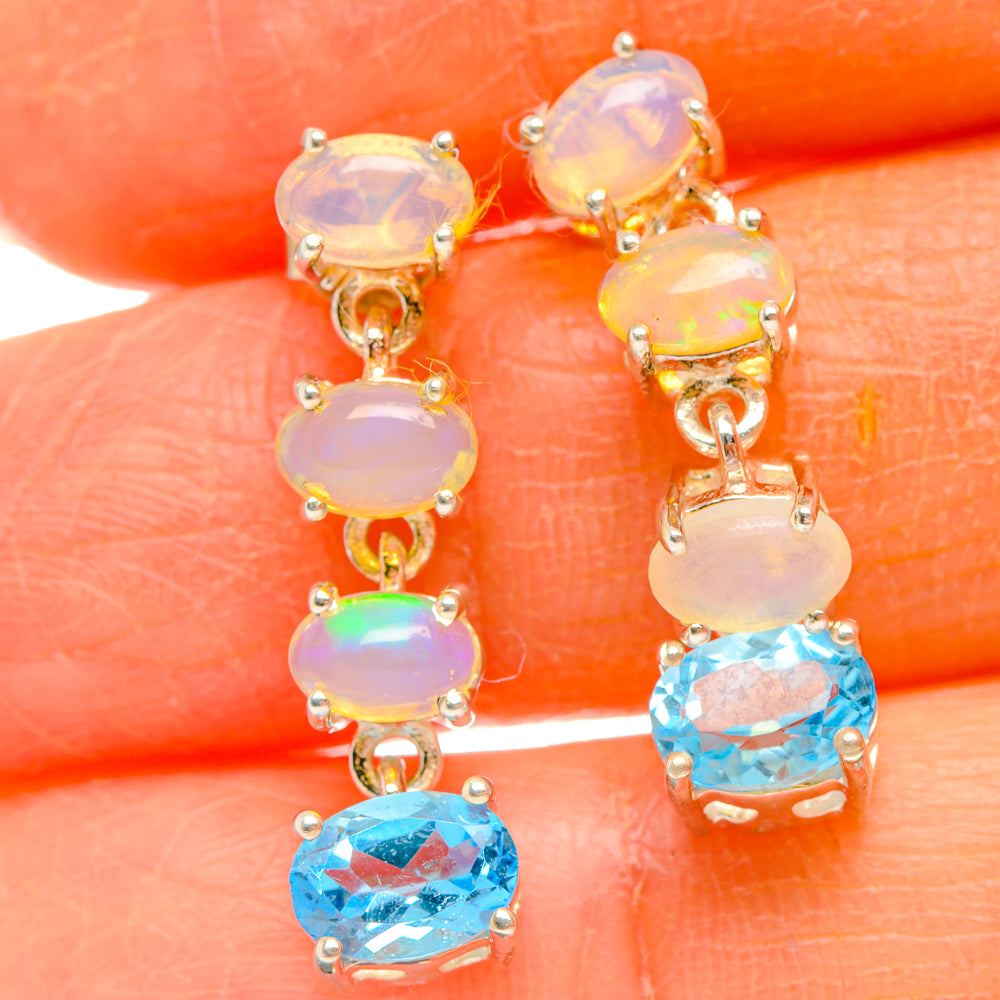 Blue Topaz Earrings handcrafted by Ana Silver Co - EARR427117