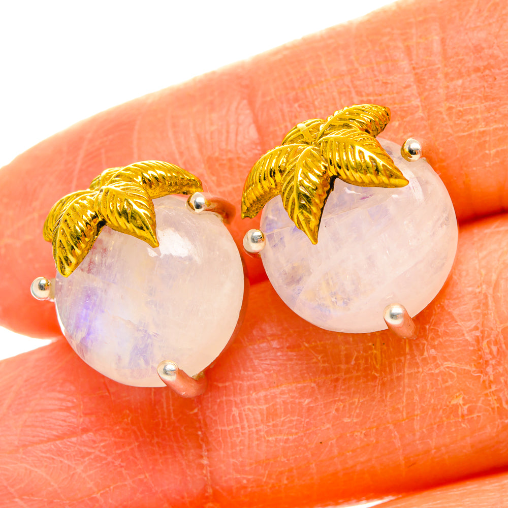 Rainbow Moonstone Earrings handcrafted by Ana Silver Co - EARR427126
