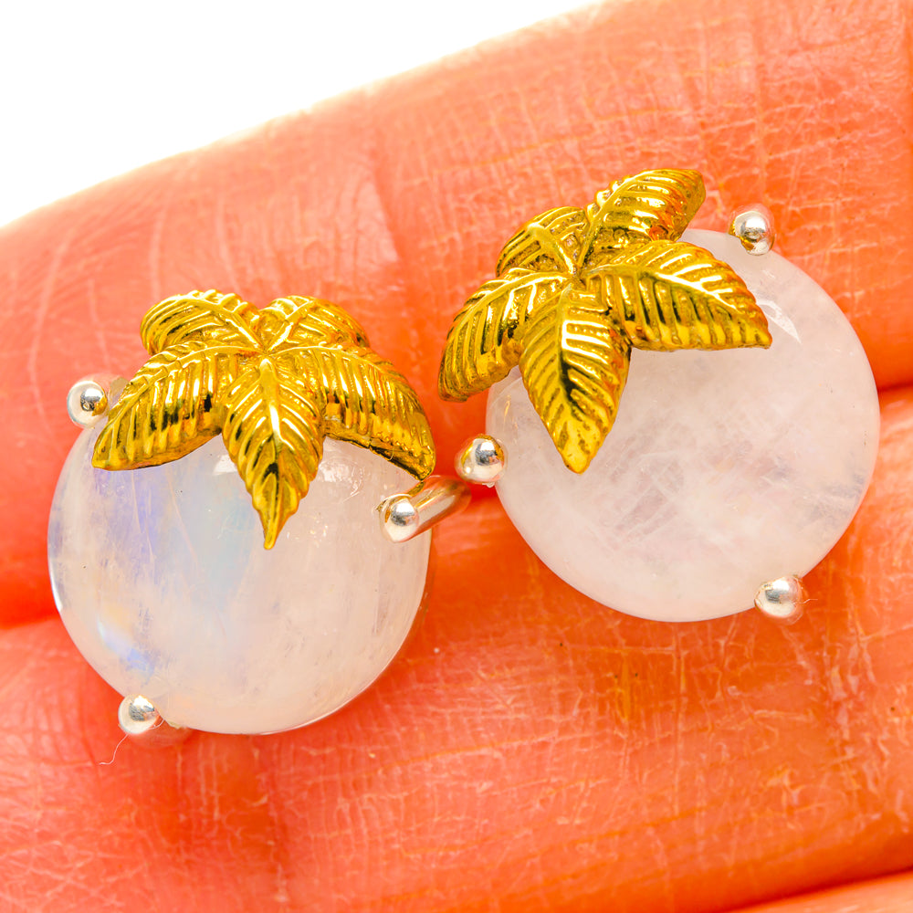 Rainbow Moonstone Earrings handcrafted by Ana Silver Co - EARR427135
