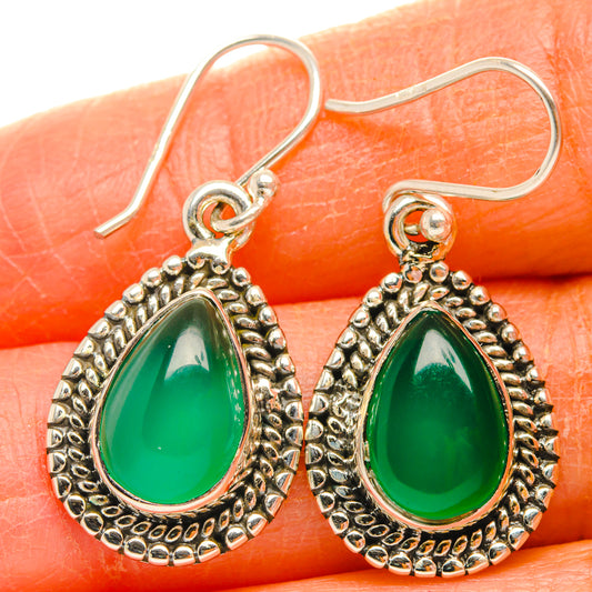 Green Onyx Earrings handcrafted by Ana Silver Co - EARR427147
