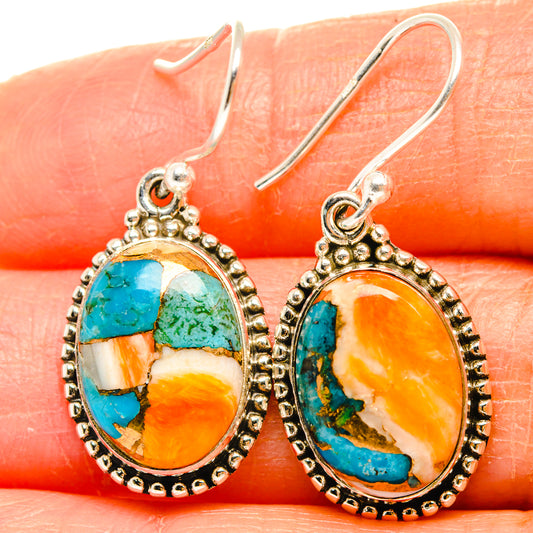 Spiny Oyster Turquoise Earrings handcrafted by Ana Silver Co - EARR427155