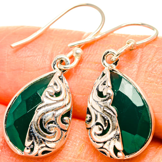 Green Onyx Earrings handcrafted by Ana Silver Co - EARR427162