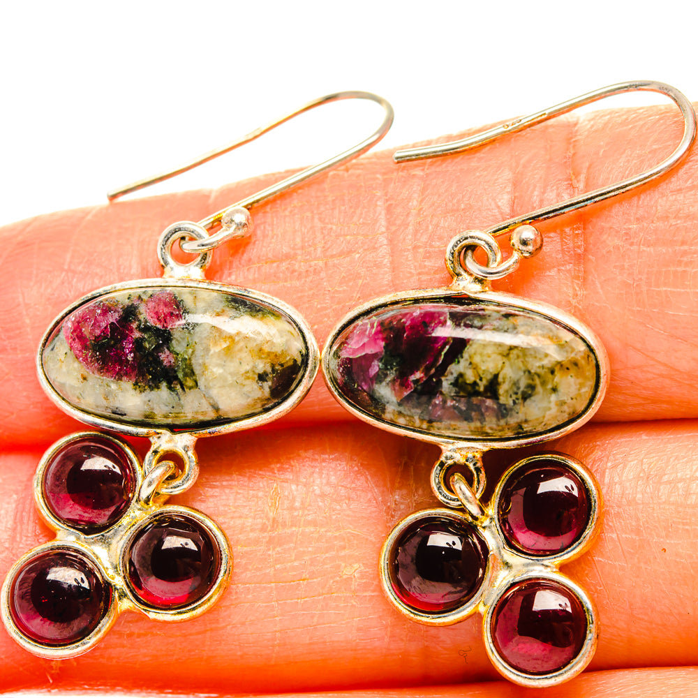 Russian Eudialyte Earrings handcrafted by Ana Silver Co - EARR427166