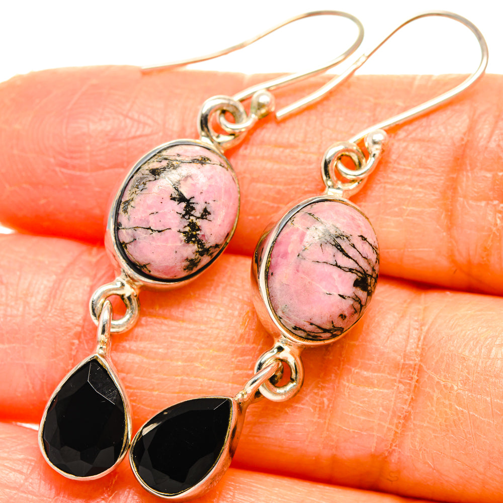 Rhodonite Earrings handcrafted by Ana Silver Co - EARR427167
