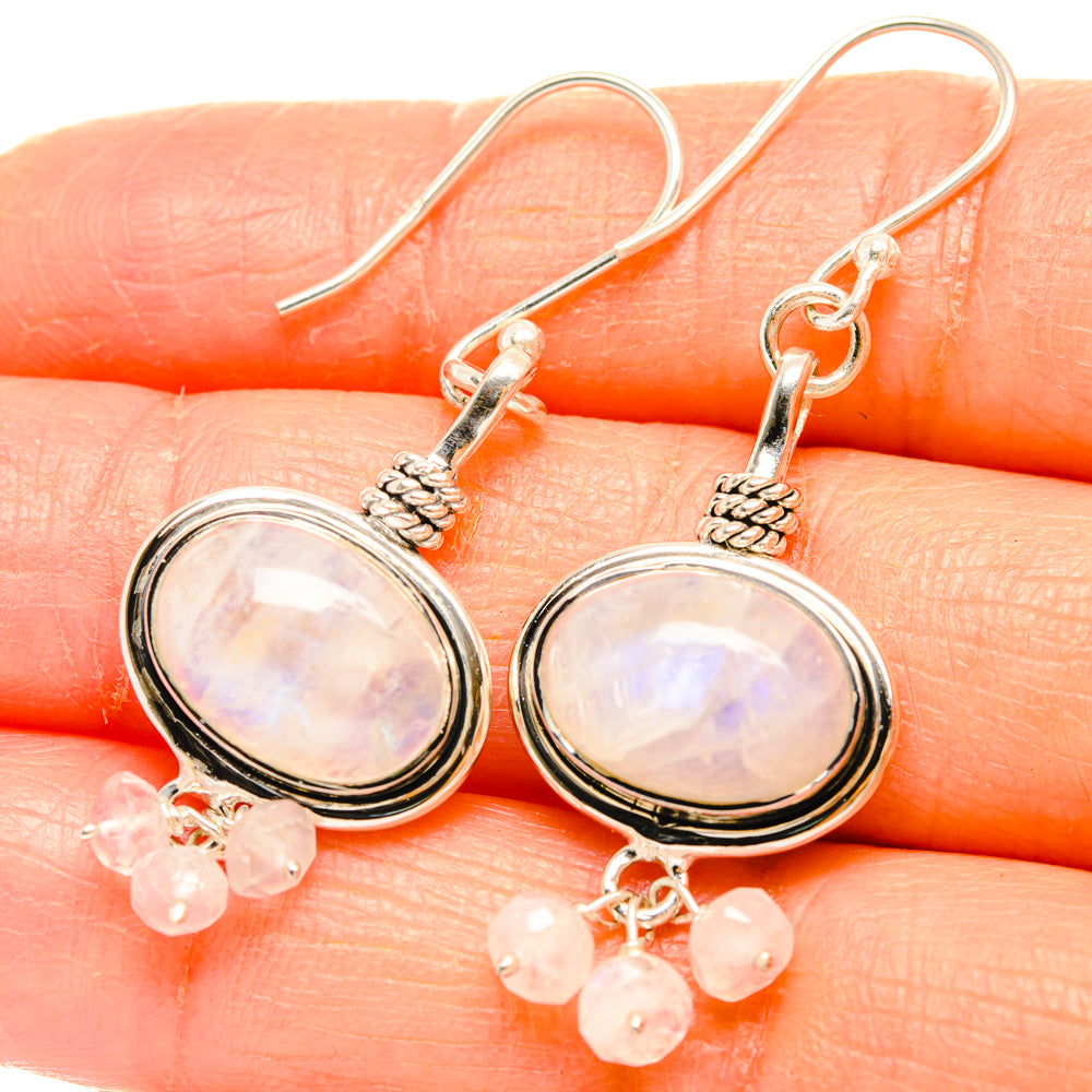 Rainbow Moonstone Earrings handcrafted by Ana Silver Co - EARR427168
