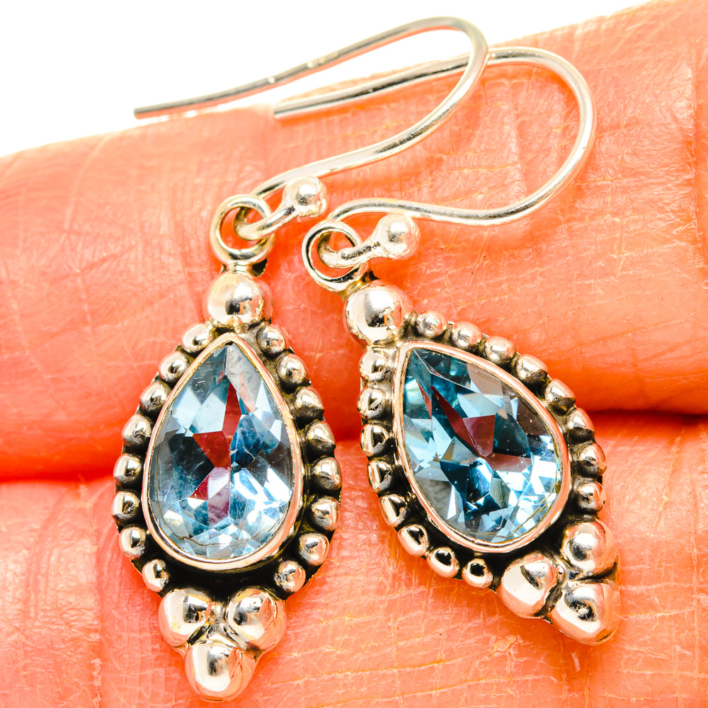 Blue Topaz Earrings handcrafted by Ana Silver Co - EARR427173