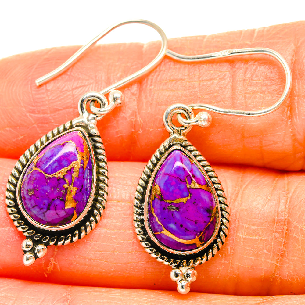 Purple Copper Composite Turquoise Earrings handcrafted by Ana Silver Co - EARR427174