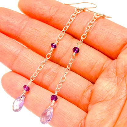 Amethyst Earrings handcrafted by Ana Silver Co - EARR427180
