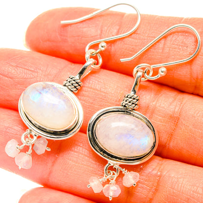 Rainbow Moonstone Earrings handcrafted by Ana Silver Co - EARR427200