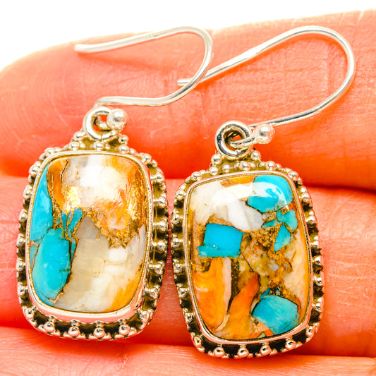 Spiny Oyster Turquoise Earrings handcrafted by Ana Silver Co - EARR427205