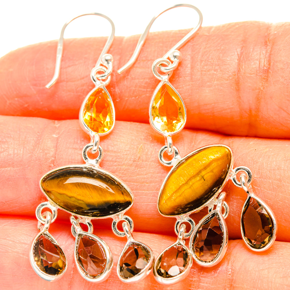 Tiger Eye Earrings handcrafted by Ana Silver Co - EARR427223