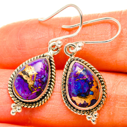 Purple Copper Composite Turquoise Earrings handcrafted by Ana Silver Co - EARR427235