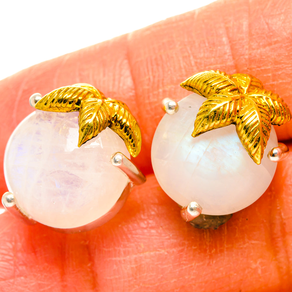 Rainbow Moonstone Earrings handcrafted by Ana Silver Co - EARR427252