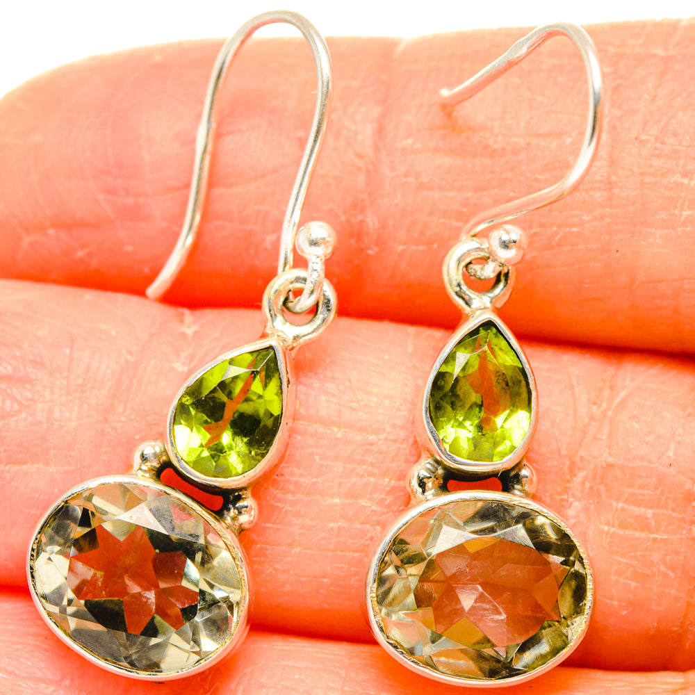Green Amethyst Earrings handcrafted by Ana Silver Co - EARR427265