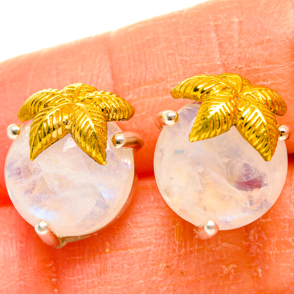 Rainbow Moonstone Earrings handcrafted by Ana Silver Co - EARR427270