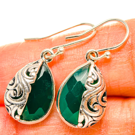 Green Onyx Earrings handcrafted by Ana Silver Co - EARR427274