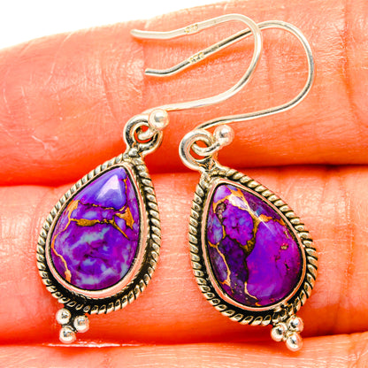 Purple Copper Composite Turquoise Earrings handcrafted by Ana Silver Co - EARR427276