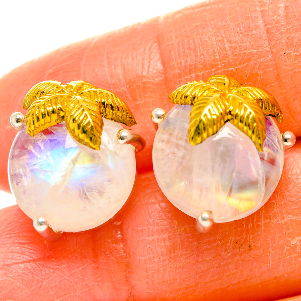 Rainbow Moonstone Earrings handcrafted by Ana Silver Co - EARR427277