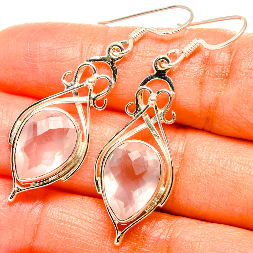 Rose Quartz Earrings handcrafted by Ana Silver Co - EARR427281