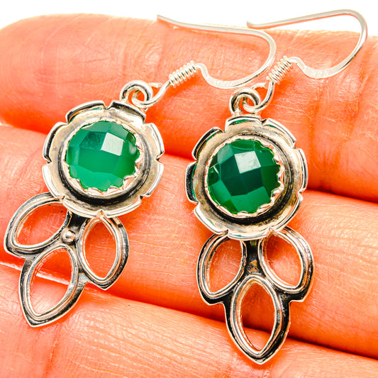 Green Onyx Earrings handcrafted by Ana Silver Co - EARR427282