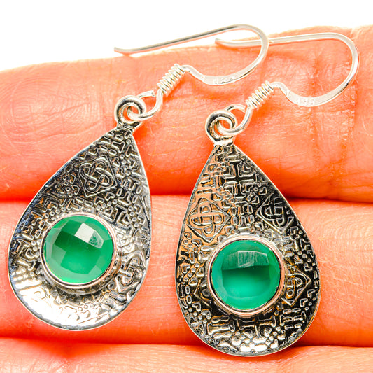 Green Onyx Earrings handcrafted by Ana Silver Co - EARR427292