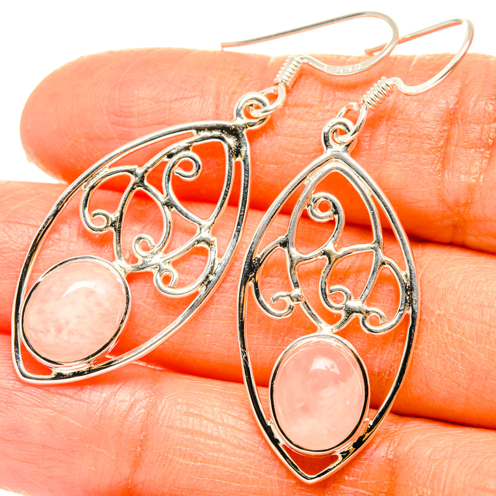 Rose Quartz Earrings handcrafted by Ana Silver Co - EARR427298