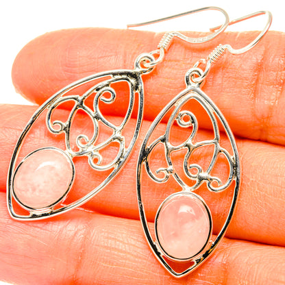 Rose Quartz Earrings handcrafted by Ana Silver Co - EARR427298