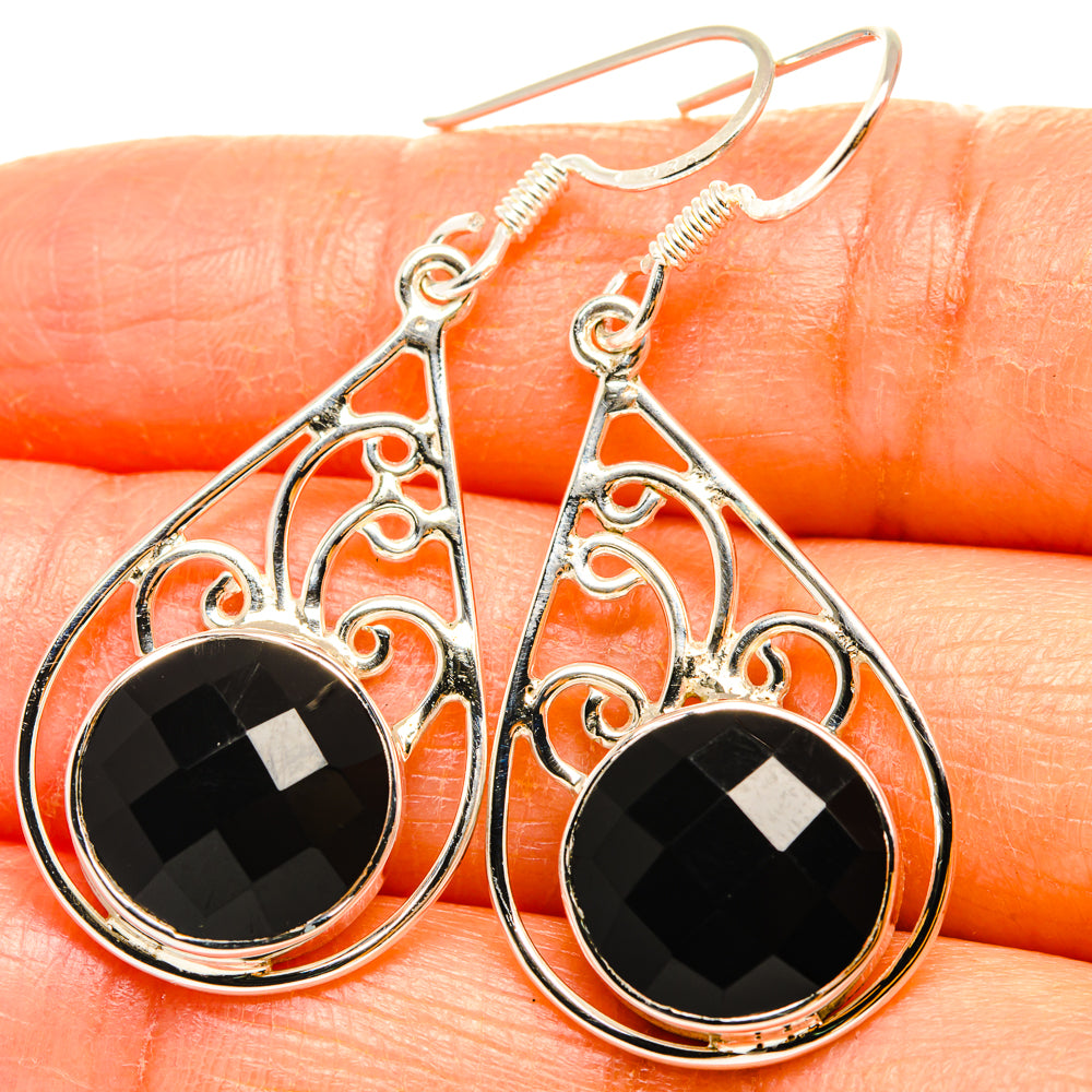 Black Onyx Earrings handcrafted by Ana Silver Co - EARR427299
