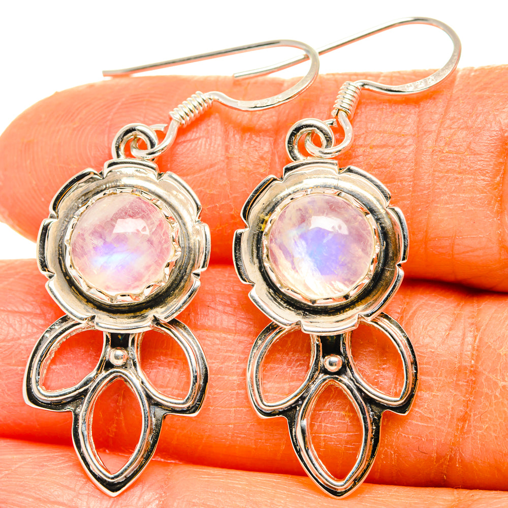 Rainbow Moonstone Earrings handcrafted by Ana Silver Co - EARR427306