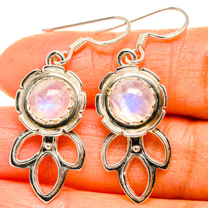 Rainbow Moonstone Earrings handcrafted by Ana Silver Co - EARR427306