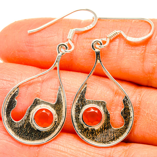 Red Onyx Earrings handcrafted by Ana Silver Co - EARR427307