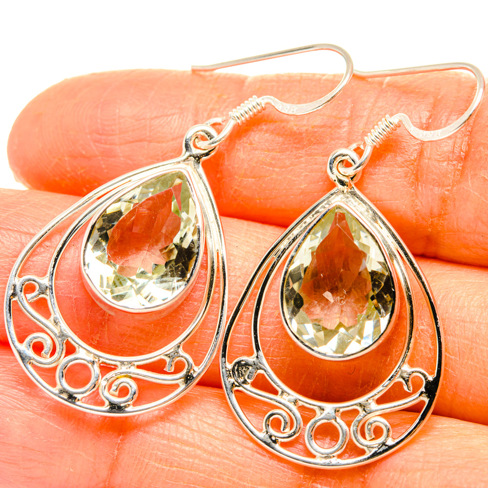 Green Amethyst Earrings handcrafted by Ana Silver Co - EARR427309