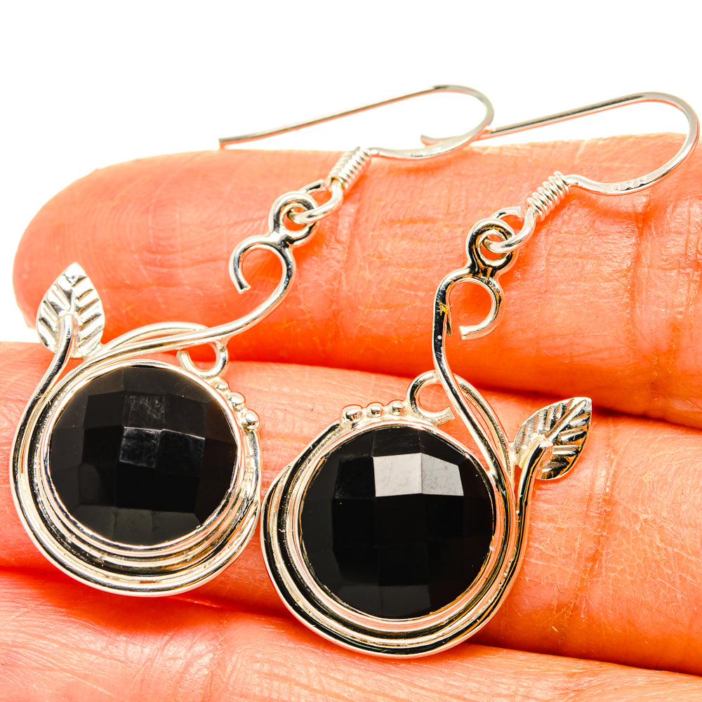 Black Onyx Earrings handcrafted by Ana Silver Co - EARR427310